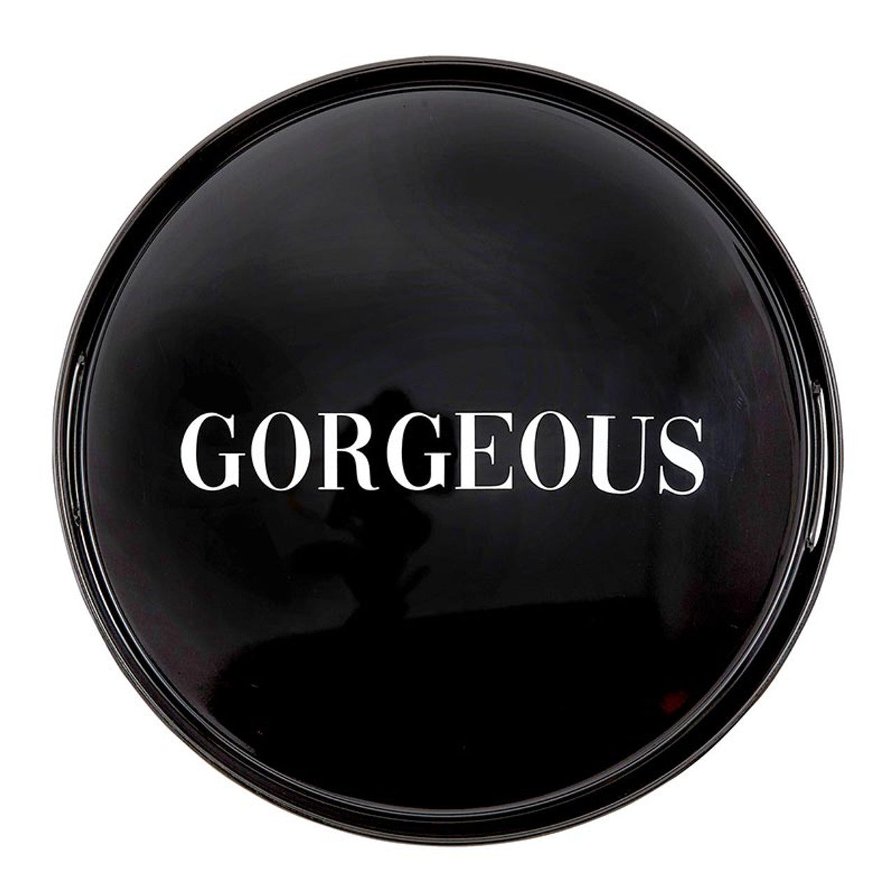 Gorgeous Round Black Bar Tray | Serving Tray with Handles | 13.5&amp;quot; Diameter