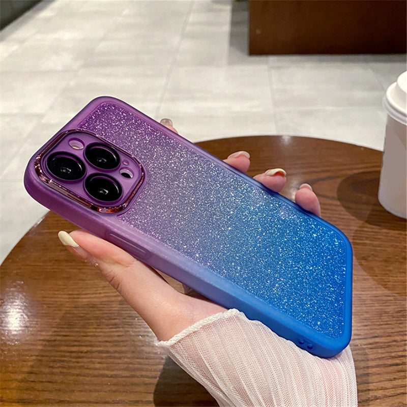 Gradient Rainbow Clear Shimmering Powder Phone Case | ZAKAPOP