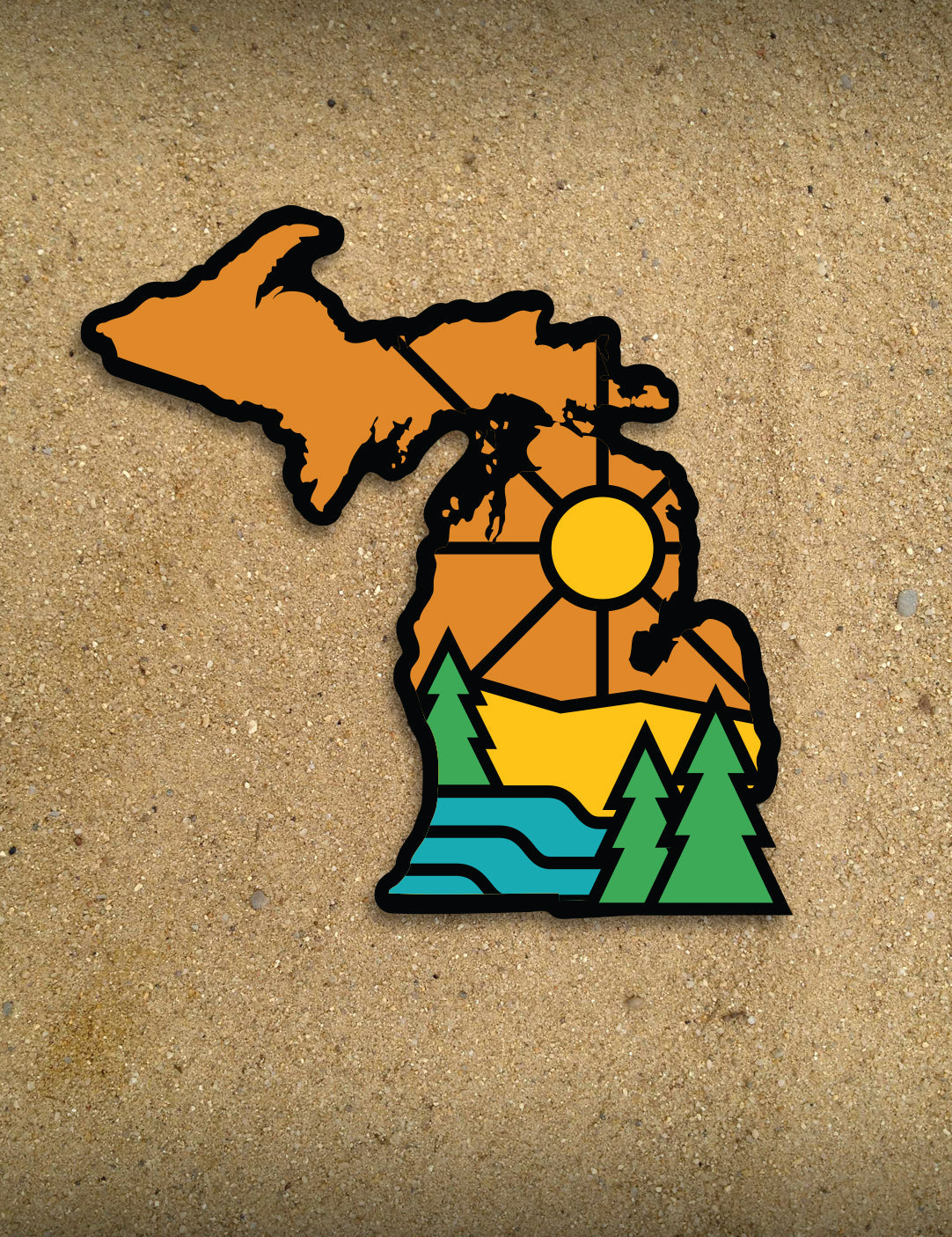 Graphic Sun - 4&amp;quot; Michigan Sticker