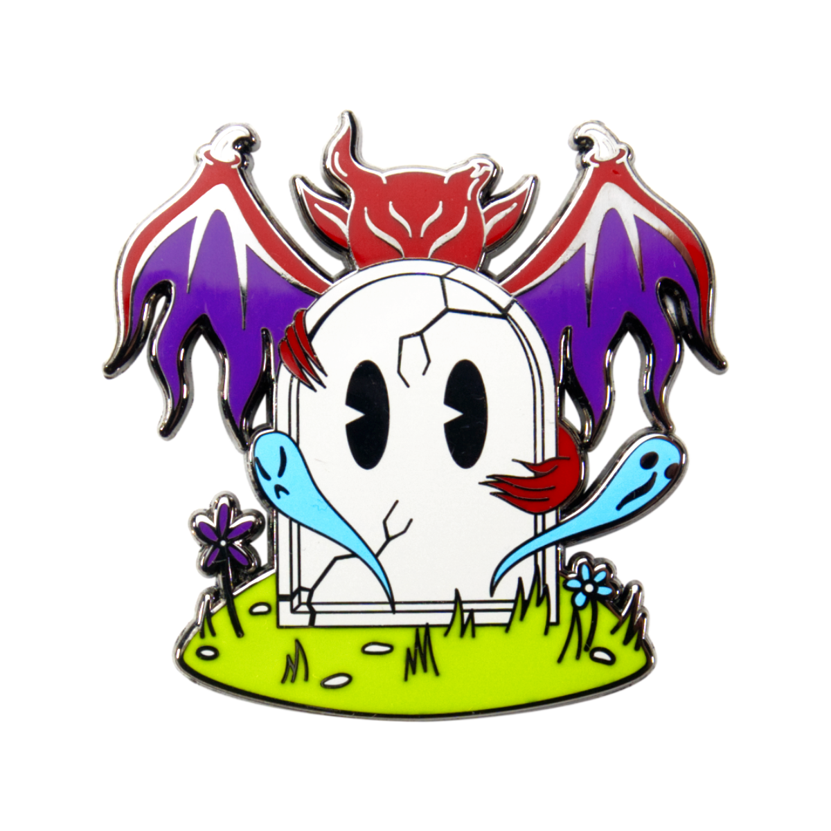 Grave Guardian - Tombstone Demon Enamel Pin
