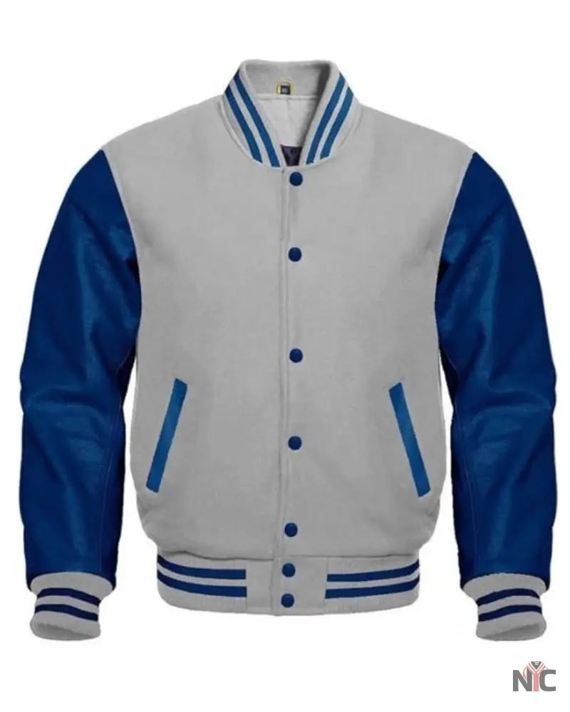 Gray And Blue Varsity Jacket