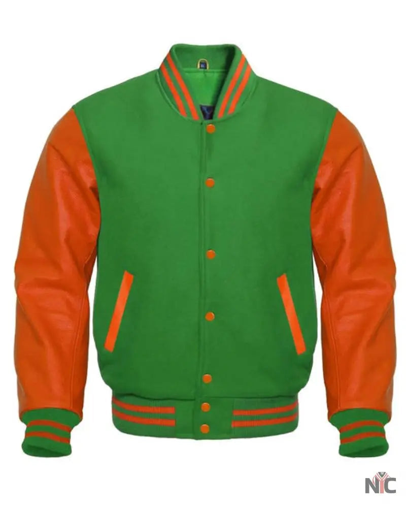 Green And Orange Varsity Jacket
