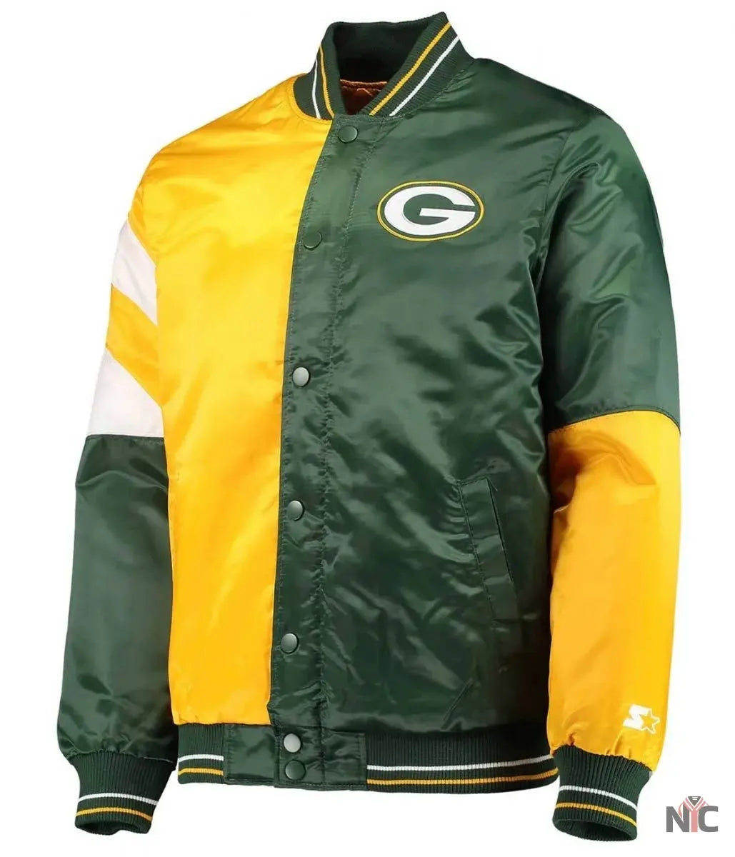 Green Bay Packers Leader Satin Full-Snap Jacket