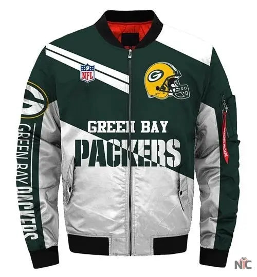 Green Bay Packers White And Green Jacket