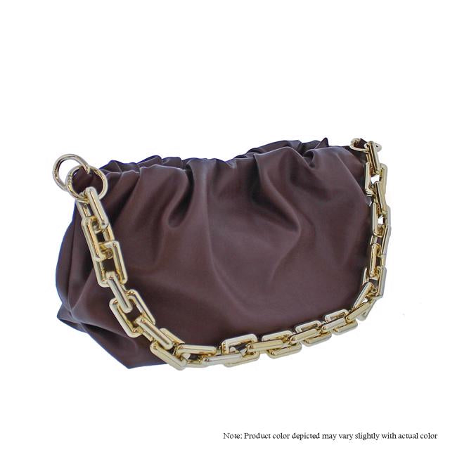 Scrunchy Chain Bag - Brown