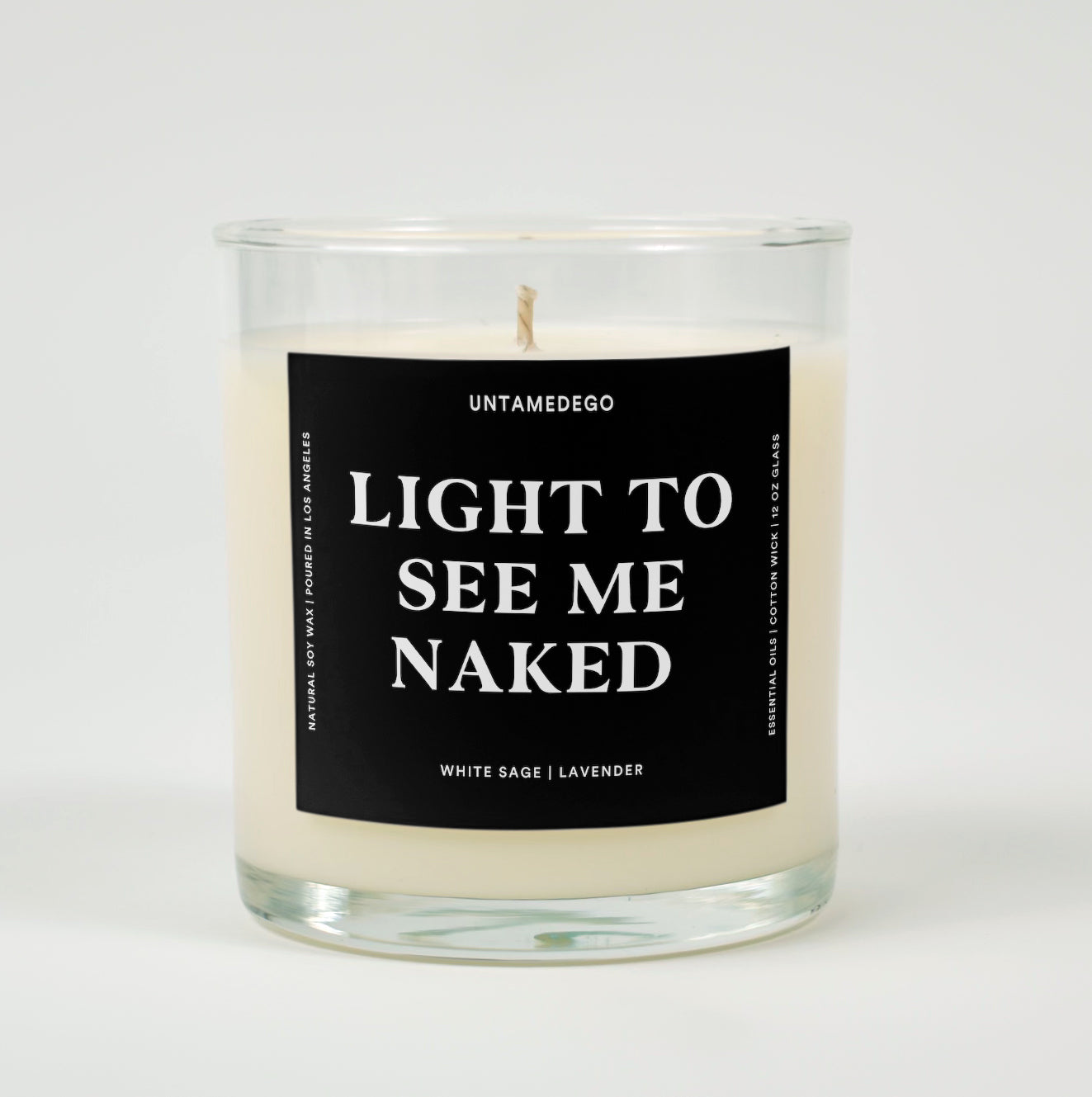 Light To See Me Naked Glass Candle