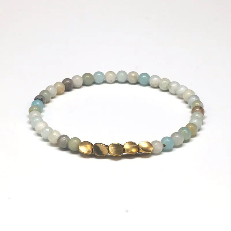 Stylel Loft Collection Natural Agate & Bronze Beaded Bracelet