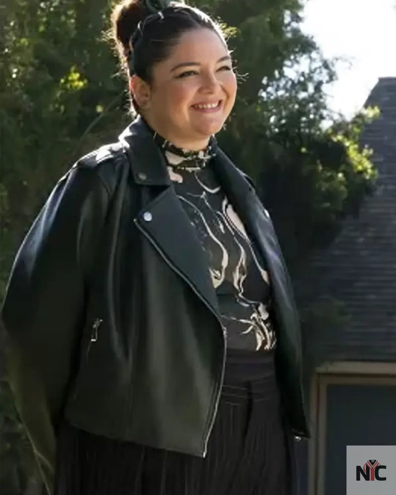 Hacks S03 Megan Stalter Black Leather Jacket