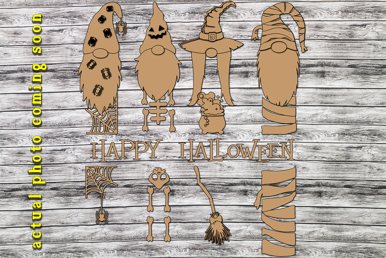 3D Happy Halloween Gnome Porch Leaner Unfinished Kit