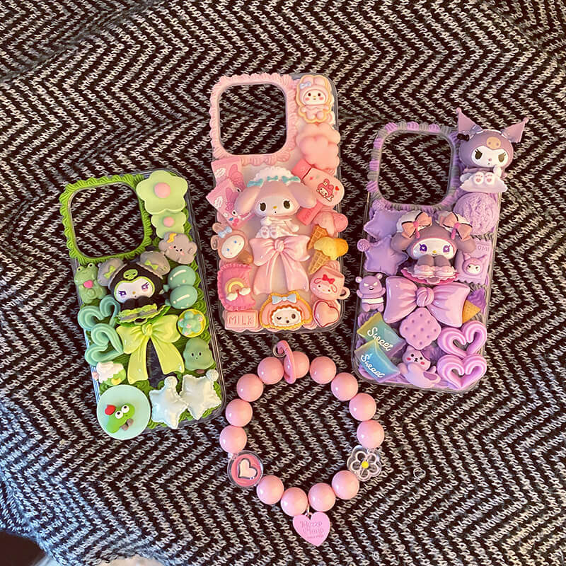 Cute Bow Trimmed Handmade Role Phone Case | ZAKAPOP