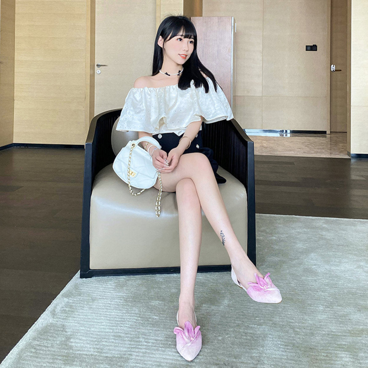 Handmade Pink Satins Flower Pointed Toe Flat Shoes | ZAKAPOP