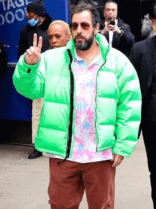 Happy Gilmore 2 Adam Sandler Green Puffer Jacket