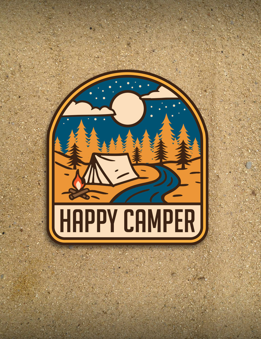 Happy Camper - 4&amp;quot; Sticker