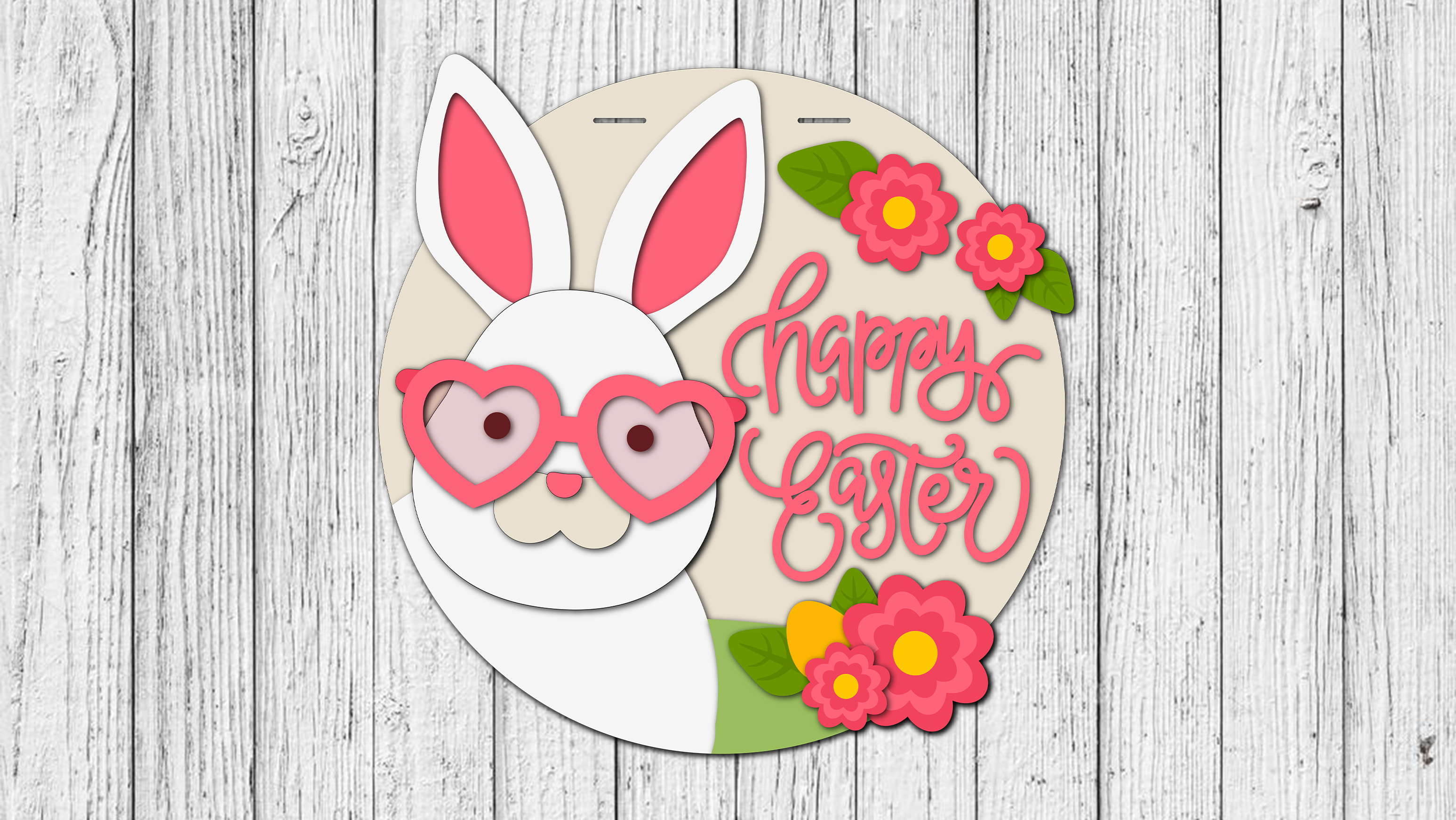 Happy Easter Bunny Door Hanger - Finished