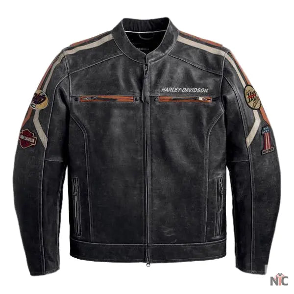 Harley Davidson Black Boxford Leather Jacket