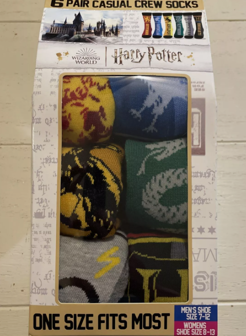 Harry Potter Casual Crew Socks 6 Pair Unisex Men 7-12 Women 8-13 One Size Most