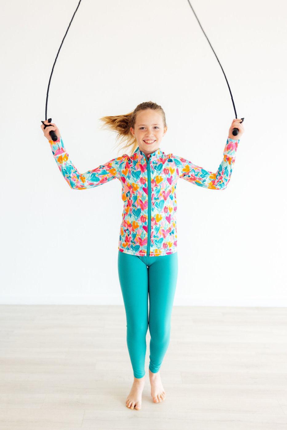 Heart Hustle Full-Zip Ruffle Active Jacket