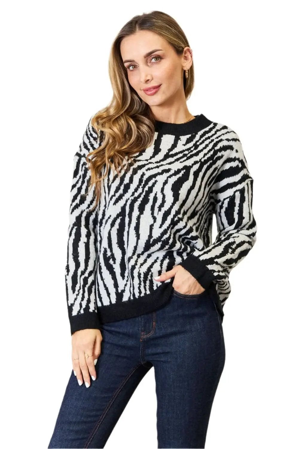 Heimish Zebra Sweater Women&amp;#39;s Fall Fashion Pullover - Soft &amp;amp; Cozy