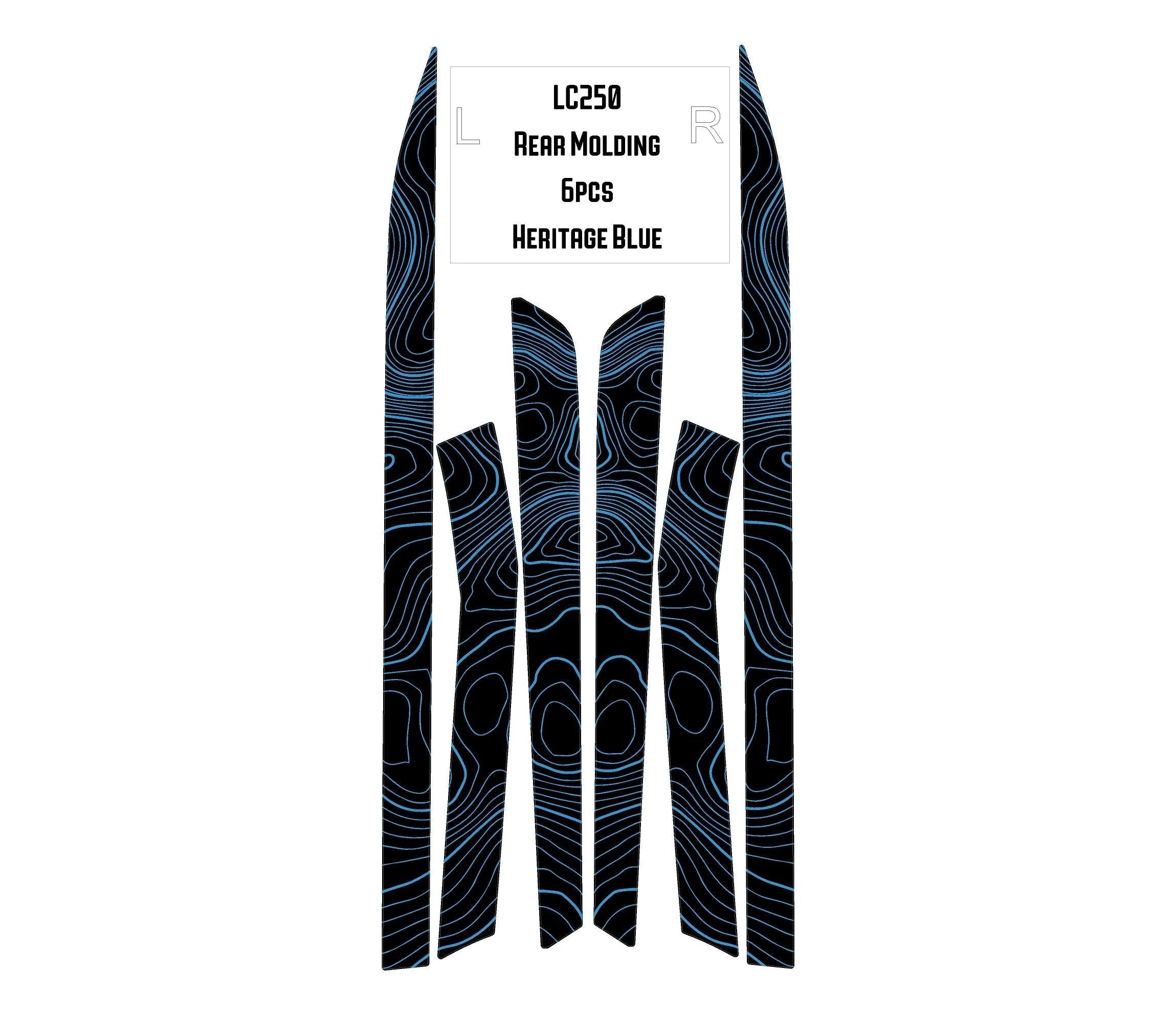 Topographic Rear Trim Overlays (6pcs) - 2024+ Land Cruiser / GX 550