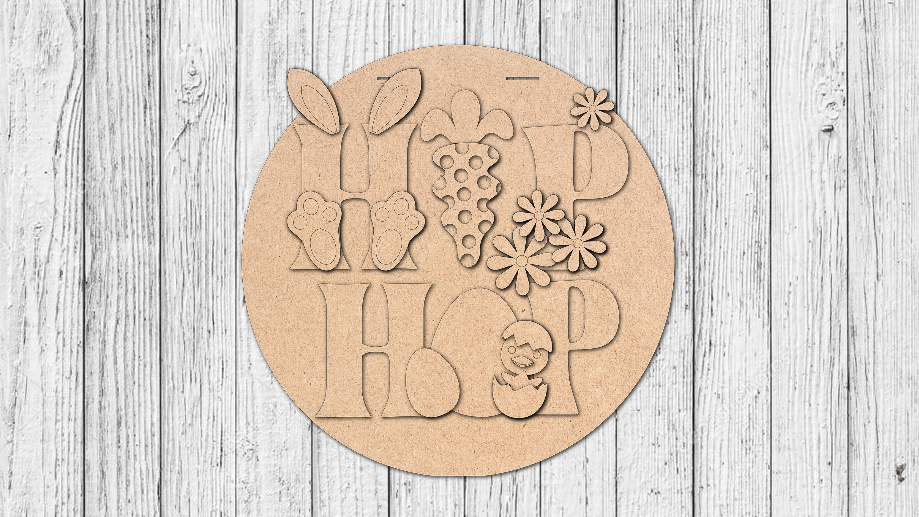 Hip Hop Easter Door Hanger - DIY Unfinished Kit - Lvl 2