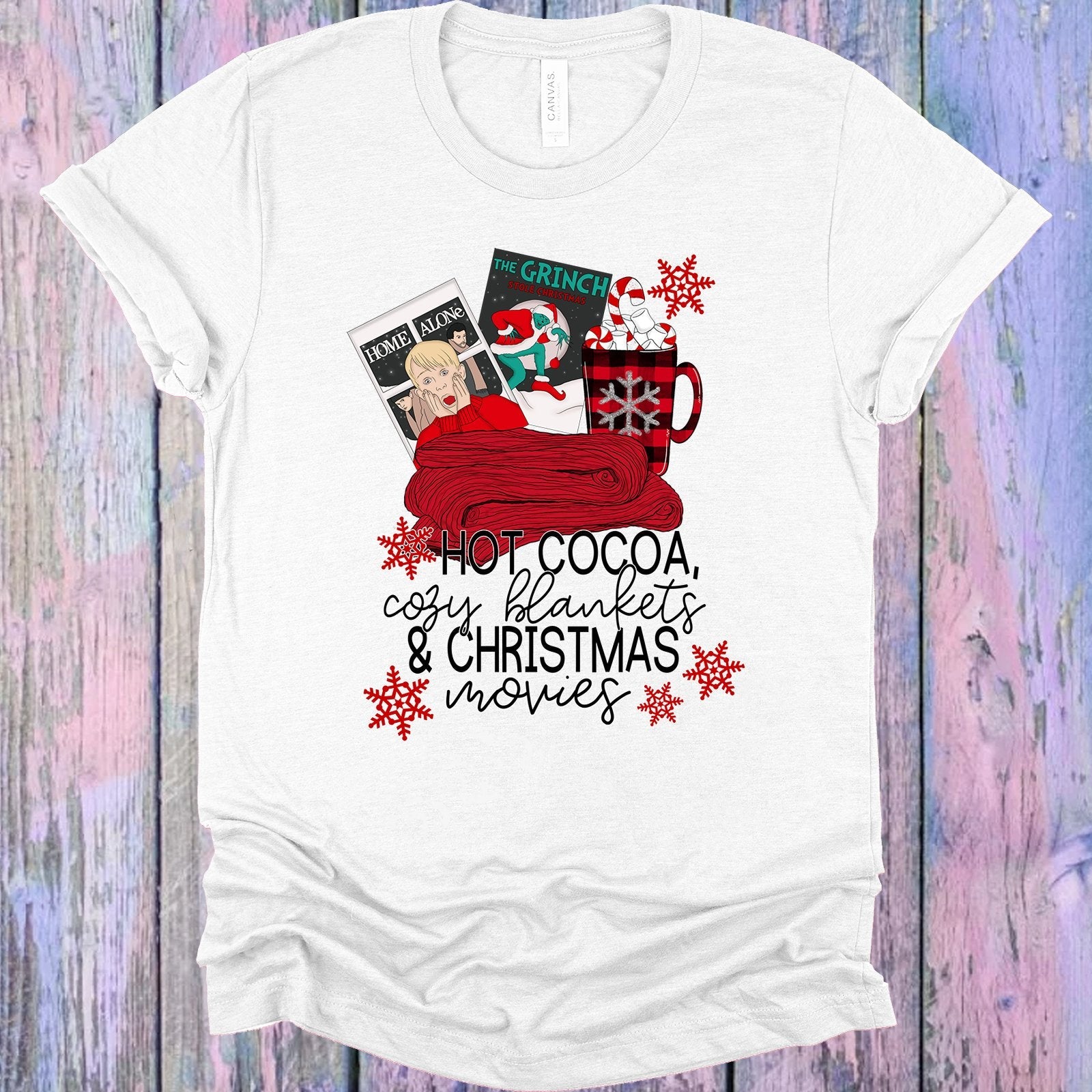 Hot Cocoa Cozy Blankets &amp;amp; Christmas Movies Graphic Tee