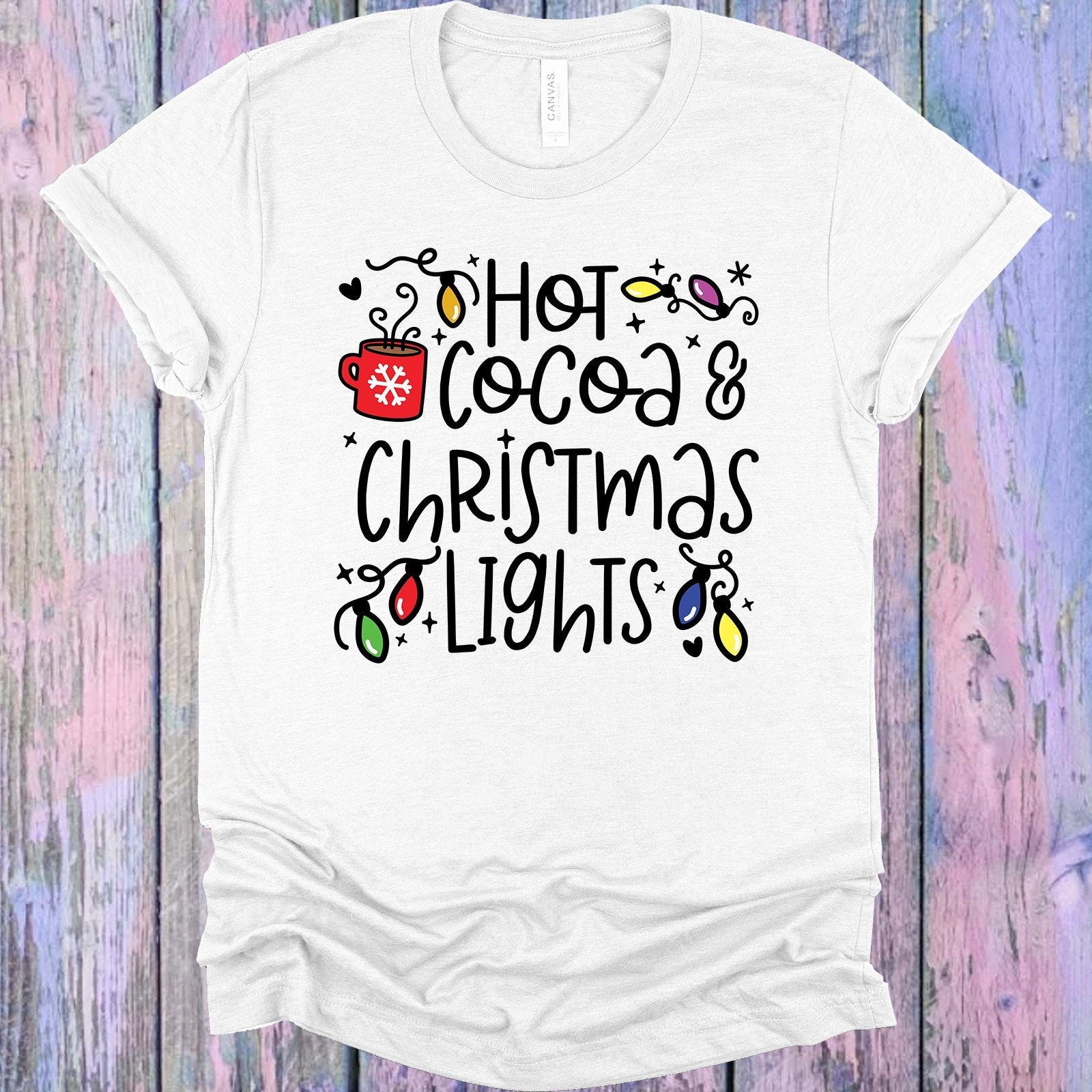 Hot Cocoa &amp;amp; Christmas Lights Graphic Tee