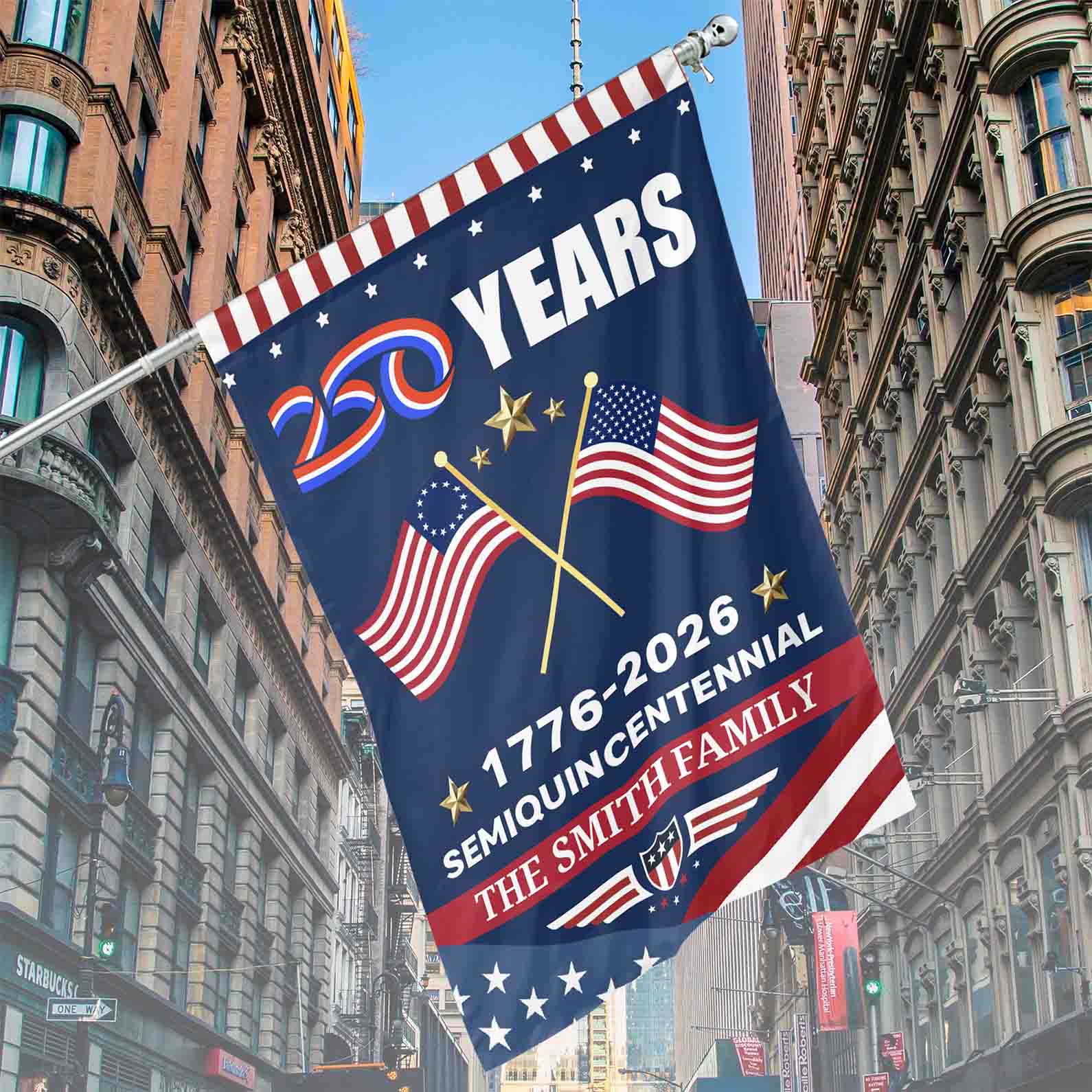 Personalized 250 Years Semiquincentennial Flag | Happy 250th Birthday USA Flag | America 250th Anniversary Flag | Patriotic 4th Of July House Flag Garden Flag 682541