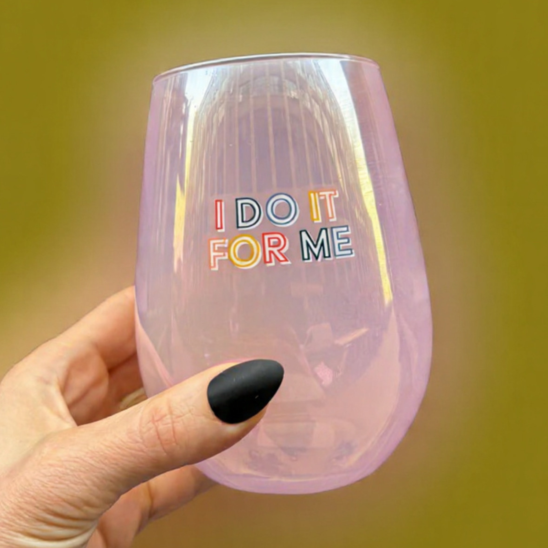 I Do It For Me Stemless Wine Glass in Purple | 20 Oz.