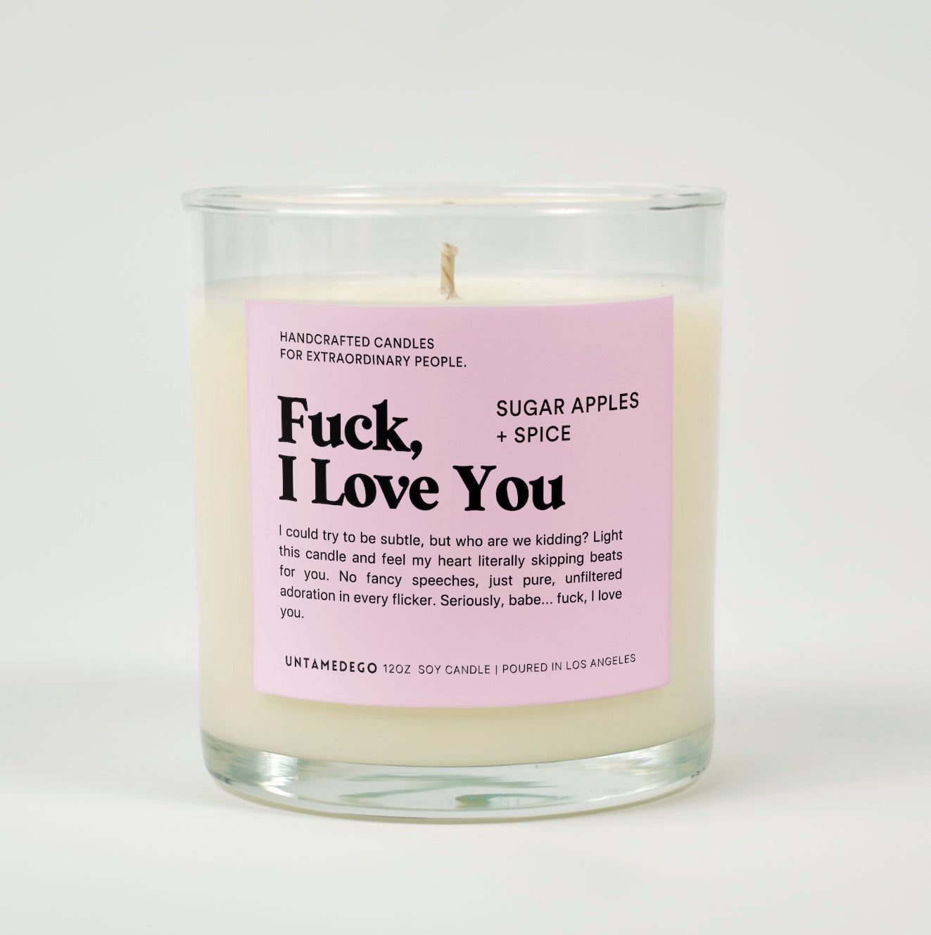 Fuck I Love You Glass Candle