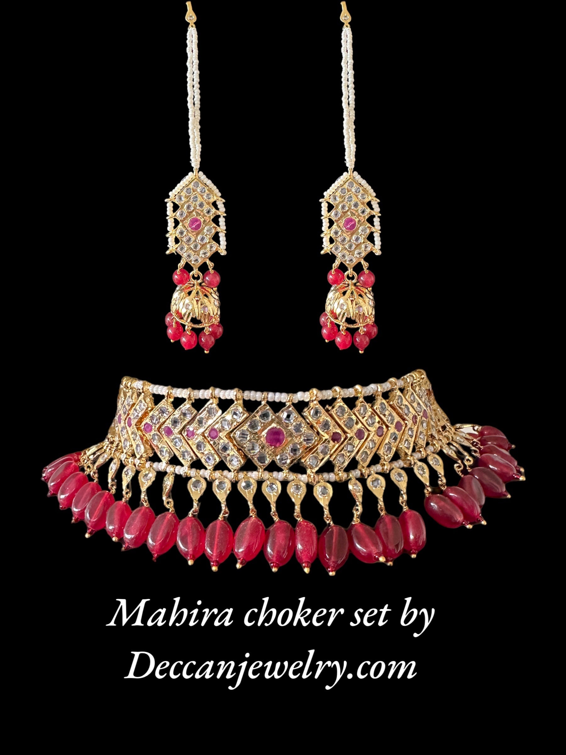 C308  Mahira v style choker with earrings( READY TO SHIP )