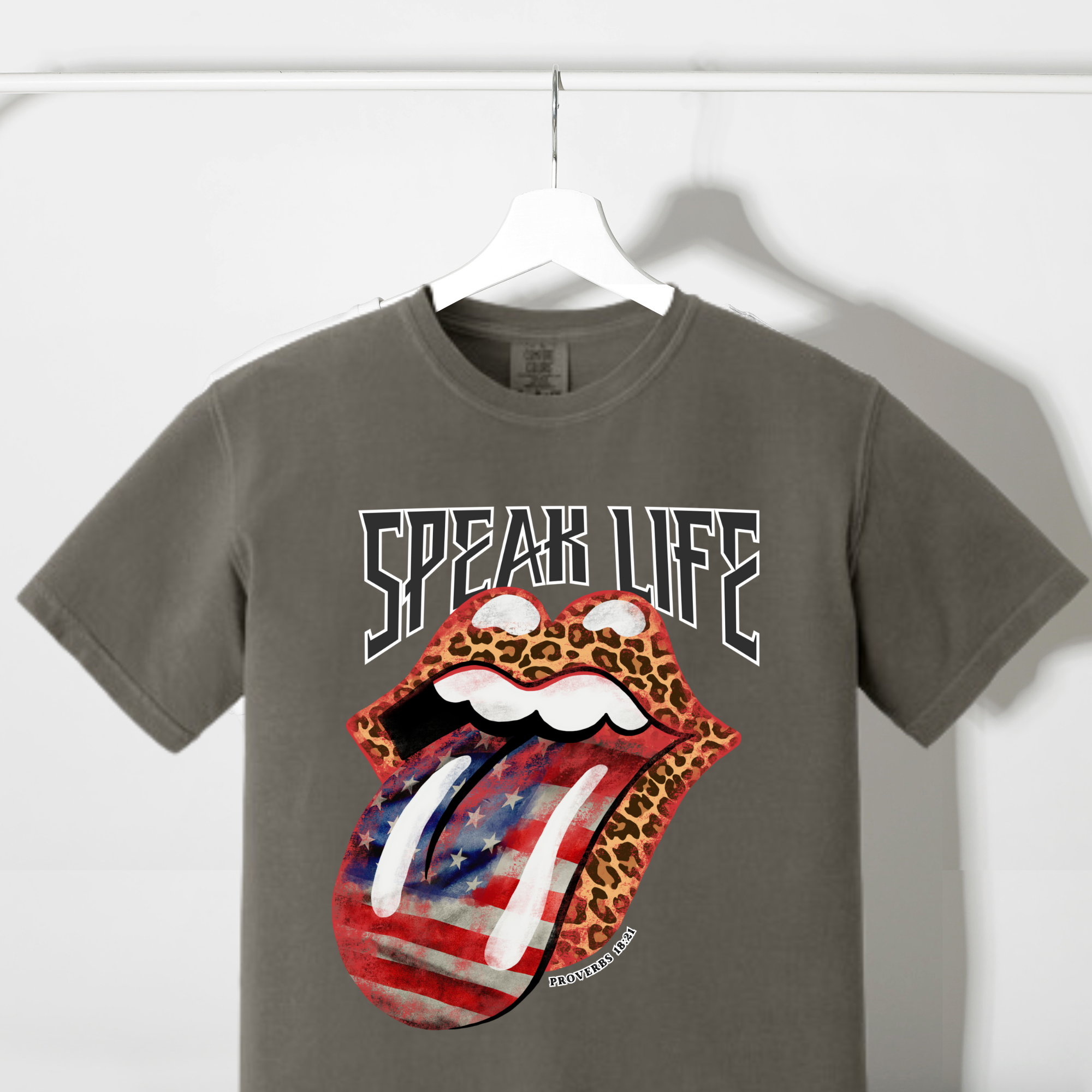 Speak life lips and tongue Comfort Colors Tshirt