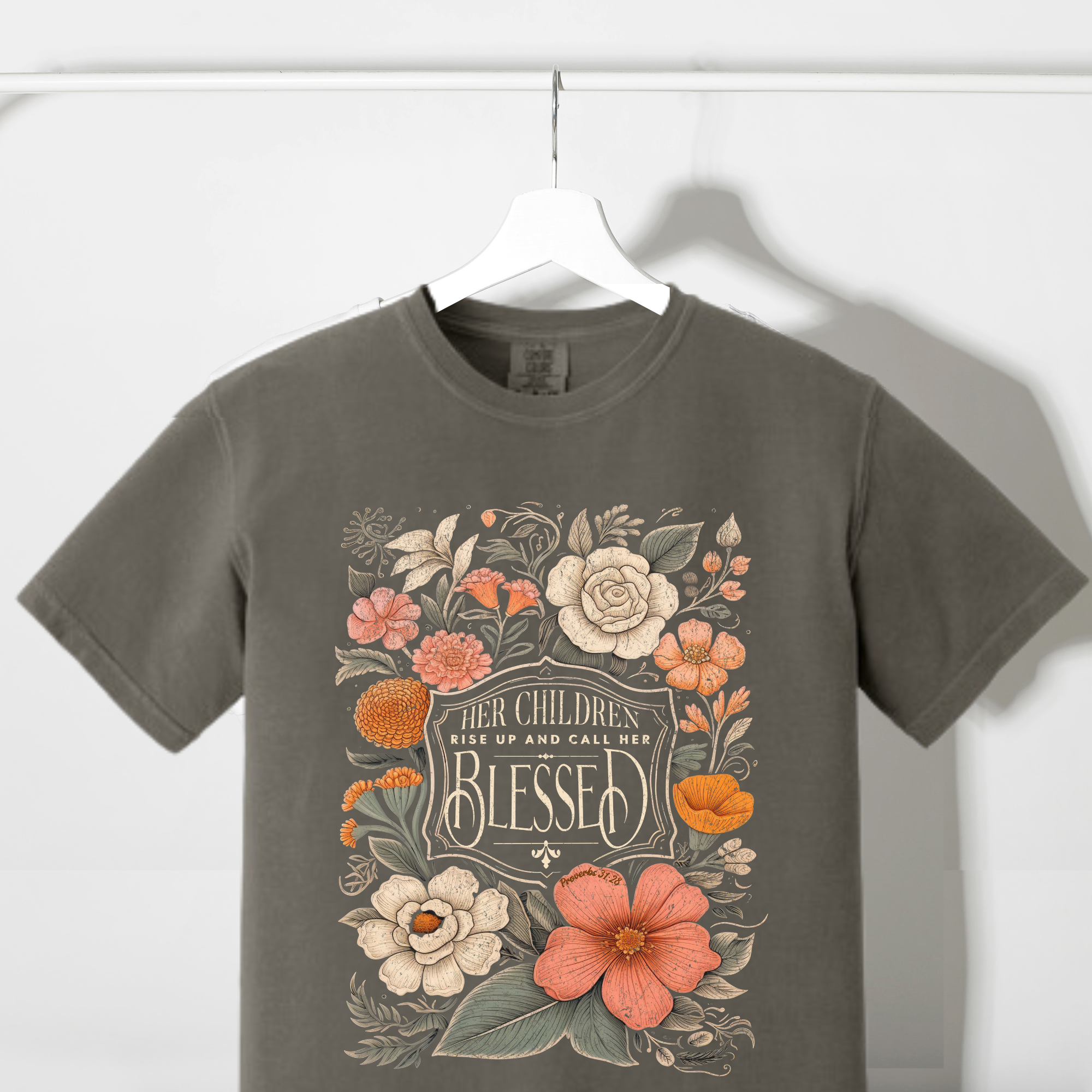 Blessed is she floral Comfort Colors Tshirt