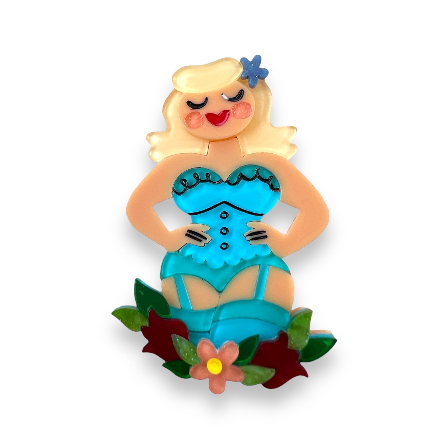 Showstopper Silhouette Brooch by Asia Ellington x Lipstick &amp;amp; Chrome