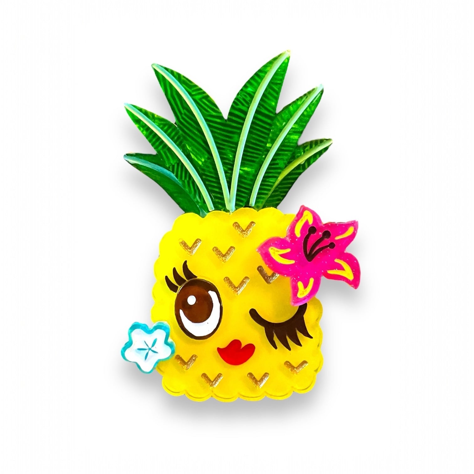 Pucker Up Pineapple Brooch by Miss Fluff x Lipstick &amp;amp; Chrome