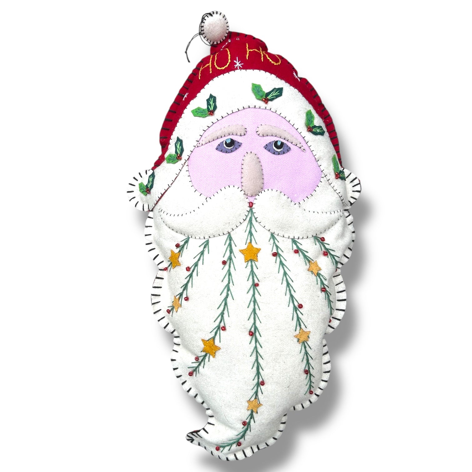 20&amp;quot; Handmade Felt Santa Pillow w/Red Cap