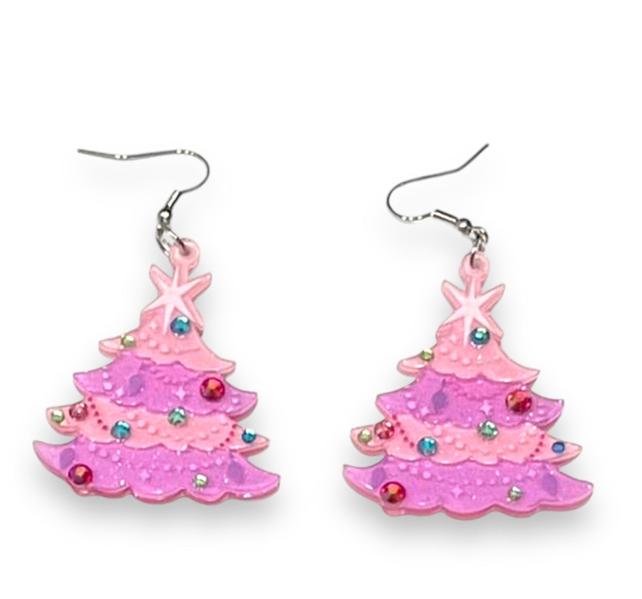 Oh Pinkmas Tree Earrings by Miss Fluff x Lipstick &amp;amp; Chrome