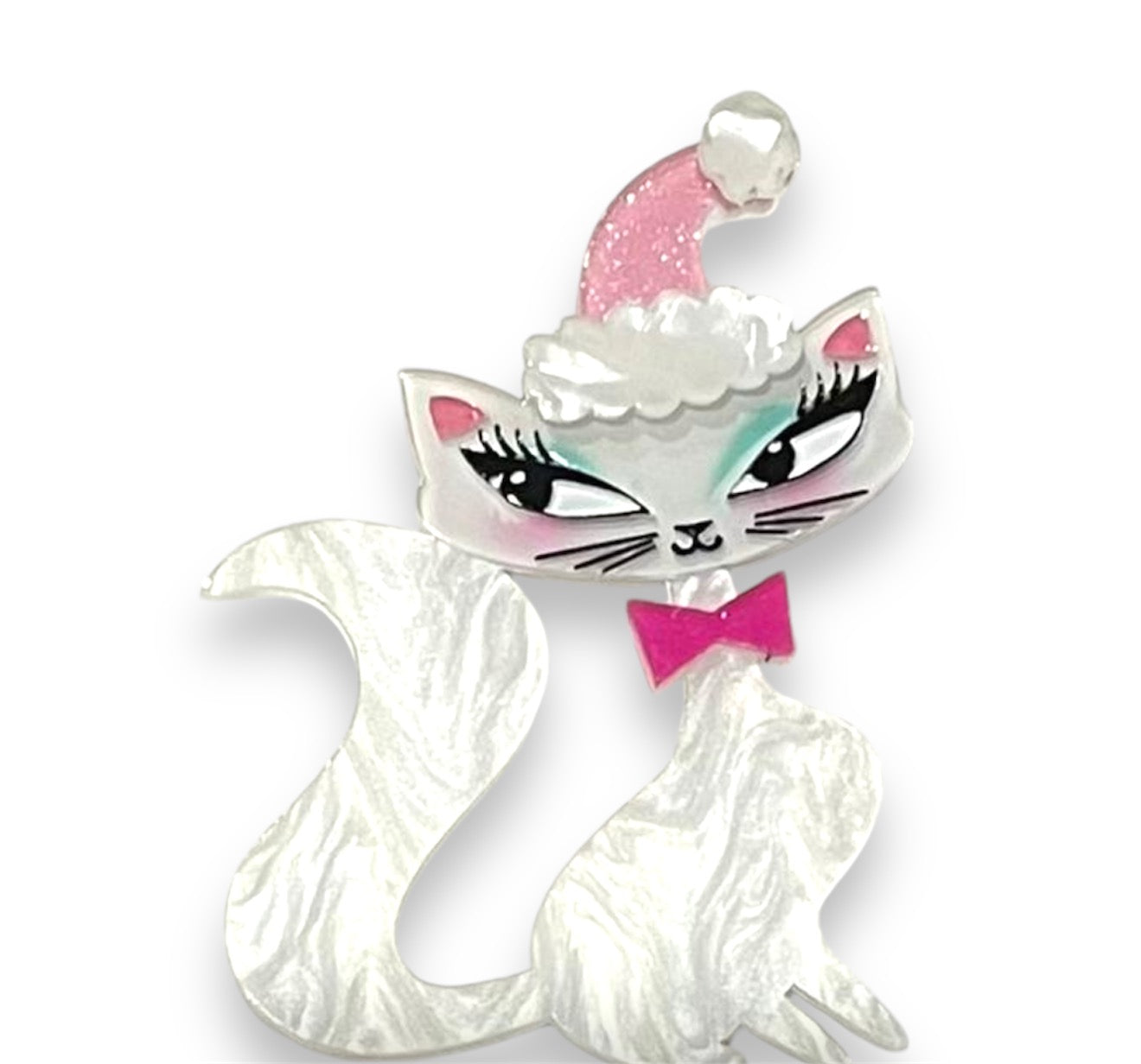 Swanky Pinkmas Kitty Brooch by Miss Fluff x Lipstick &amp;amp; Chrome