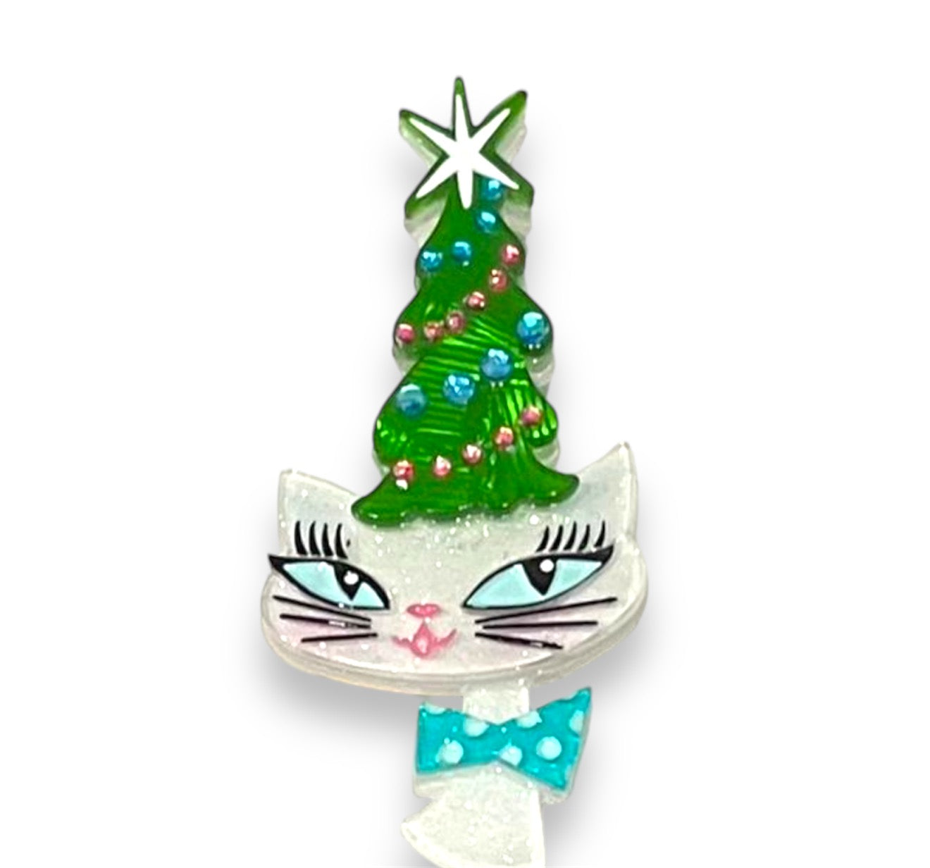 Kitty Christmas Hat Brooch by Miss Fluff x Lipstick &amp;amp; Chrome