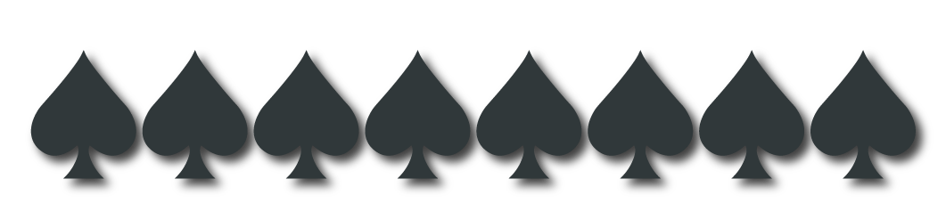 MATTE BLACK REFLECTIVE ACE OF SPADE HELMET DECAL 8 PACK