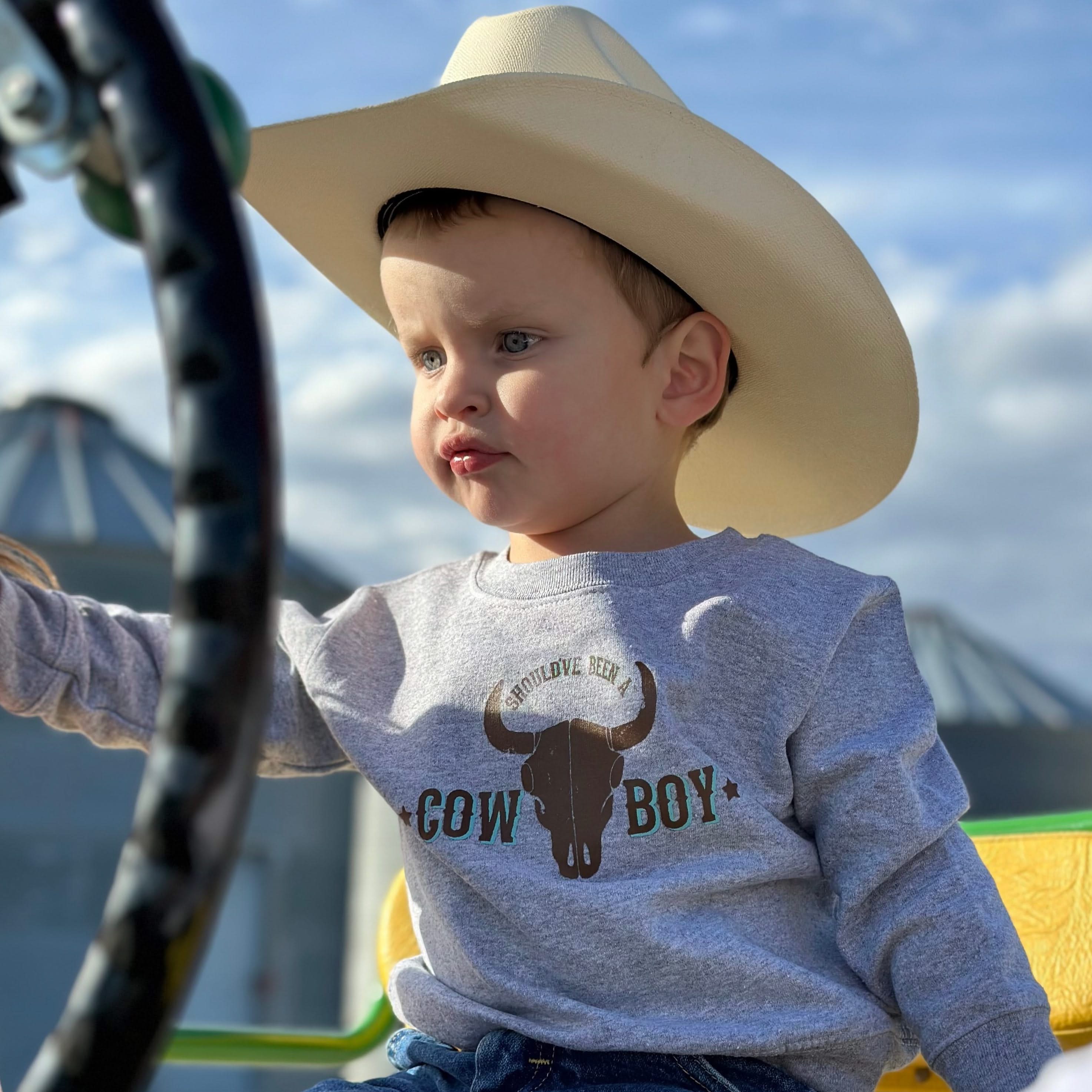 Should&amp;#39;ve Been a Cowboy - Distressed Design - Child Sweater