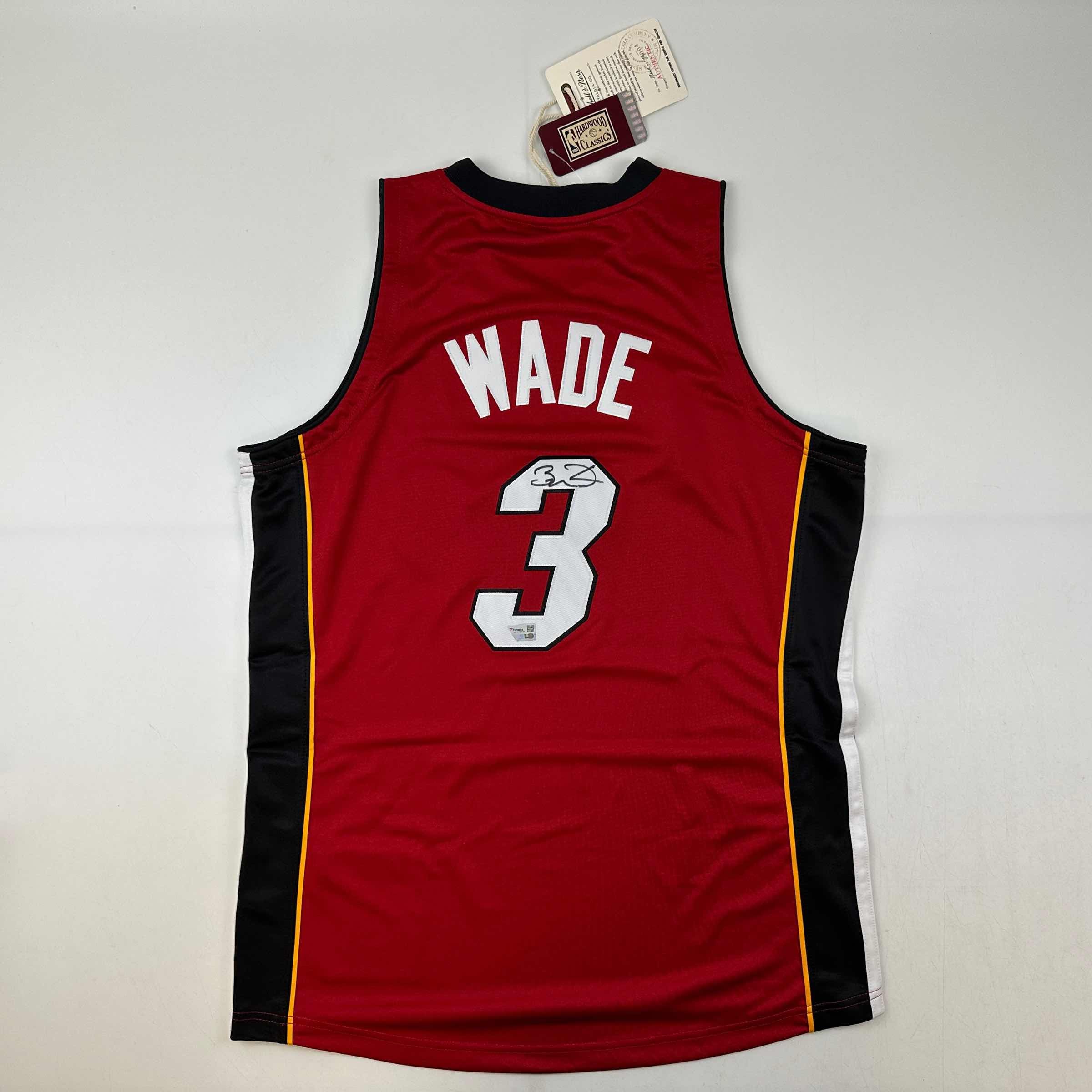 Autographed/Signed Dwyane Wade Miami Heat Red 2005-06 M&amp;amp;N Authentic Basketball Jersey Fanatics COA