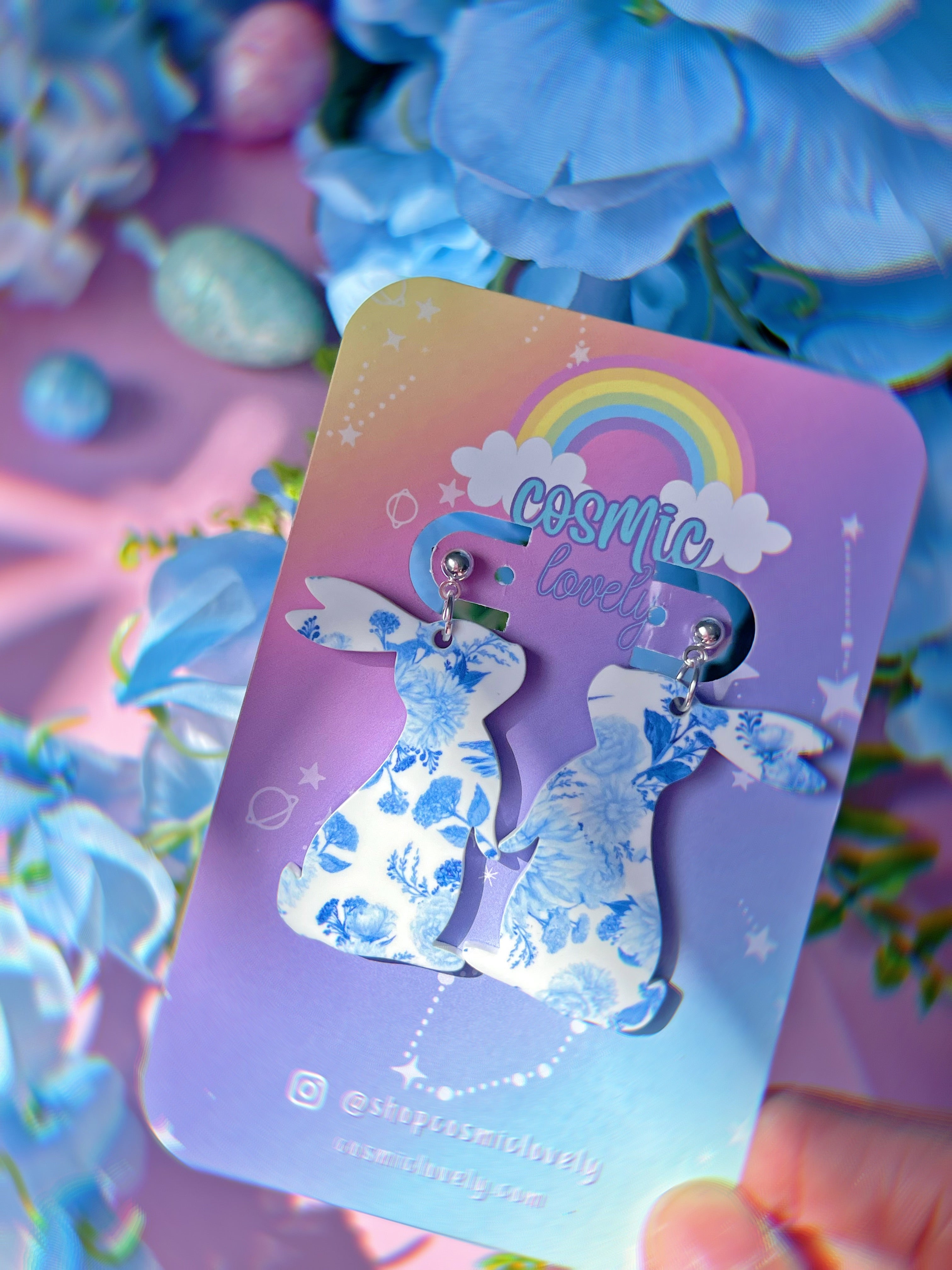 Chinoiserie Easter Bunny Earrings