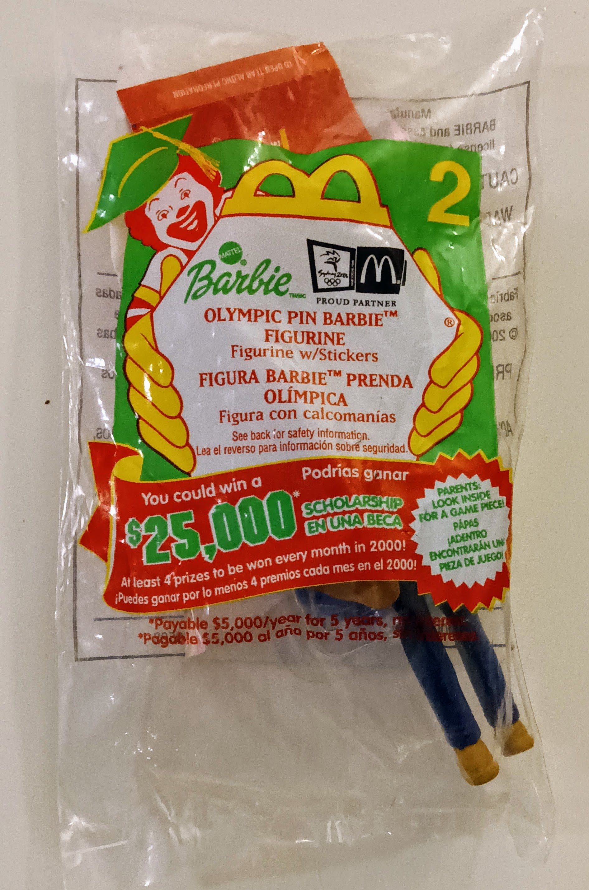 Barbie Happy Meal toy - Olympic Pin Barbie (Bagged)