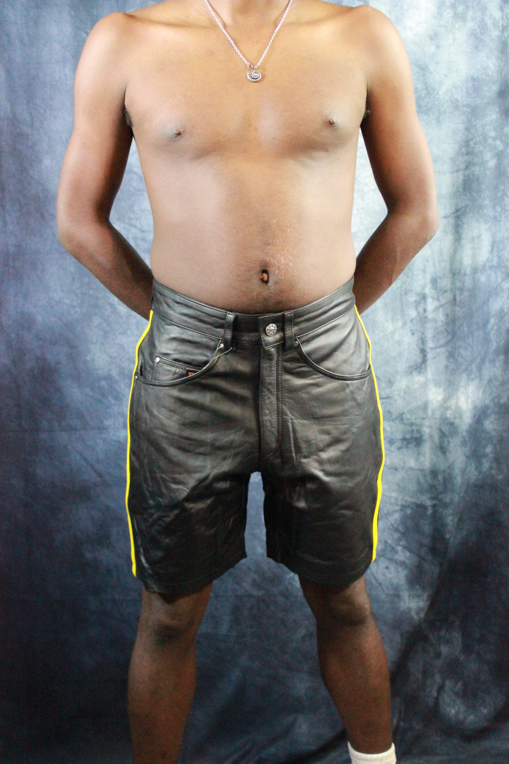 OnF &amp;quot;Chevron&amp;quot; Shorts in Black and Yellow