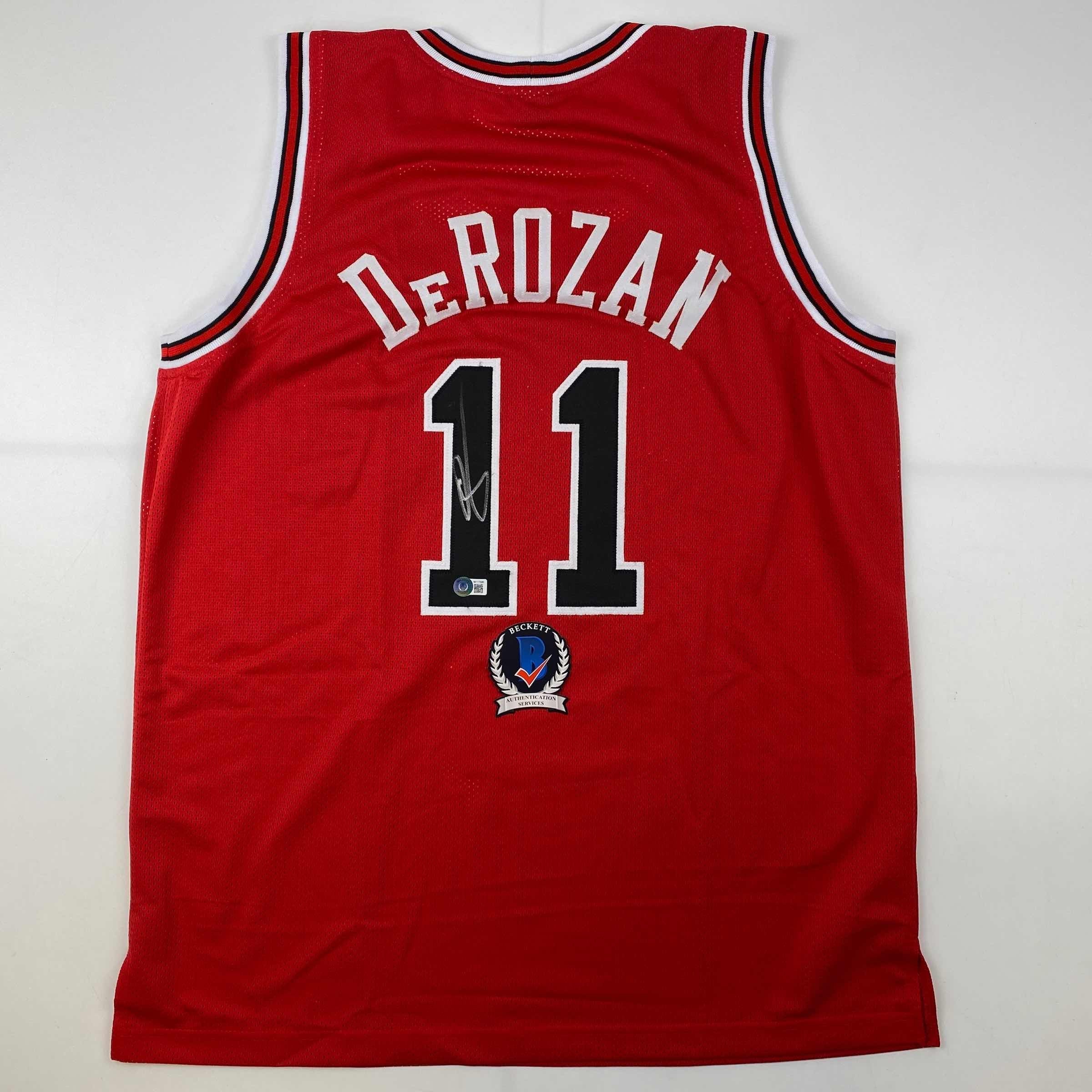 Autographed/Signed DeMar DeRozan Chicago Red Basketball Jersey Beckett BAS COA