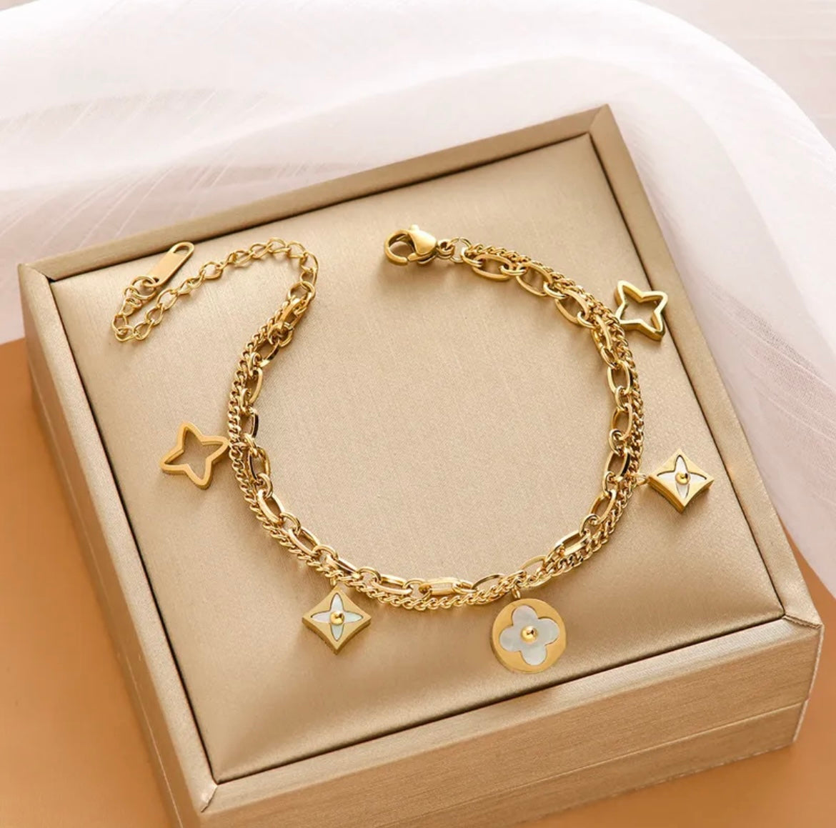 Keep The Faith Charm Bracelet - Love. Luck. Hope &amp;amp; Faith