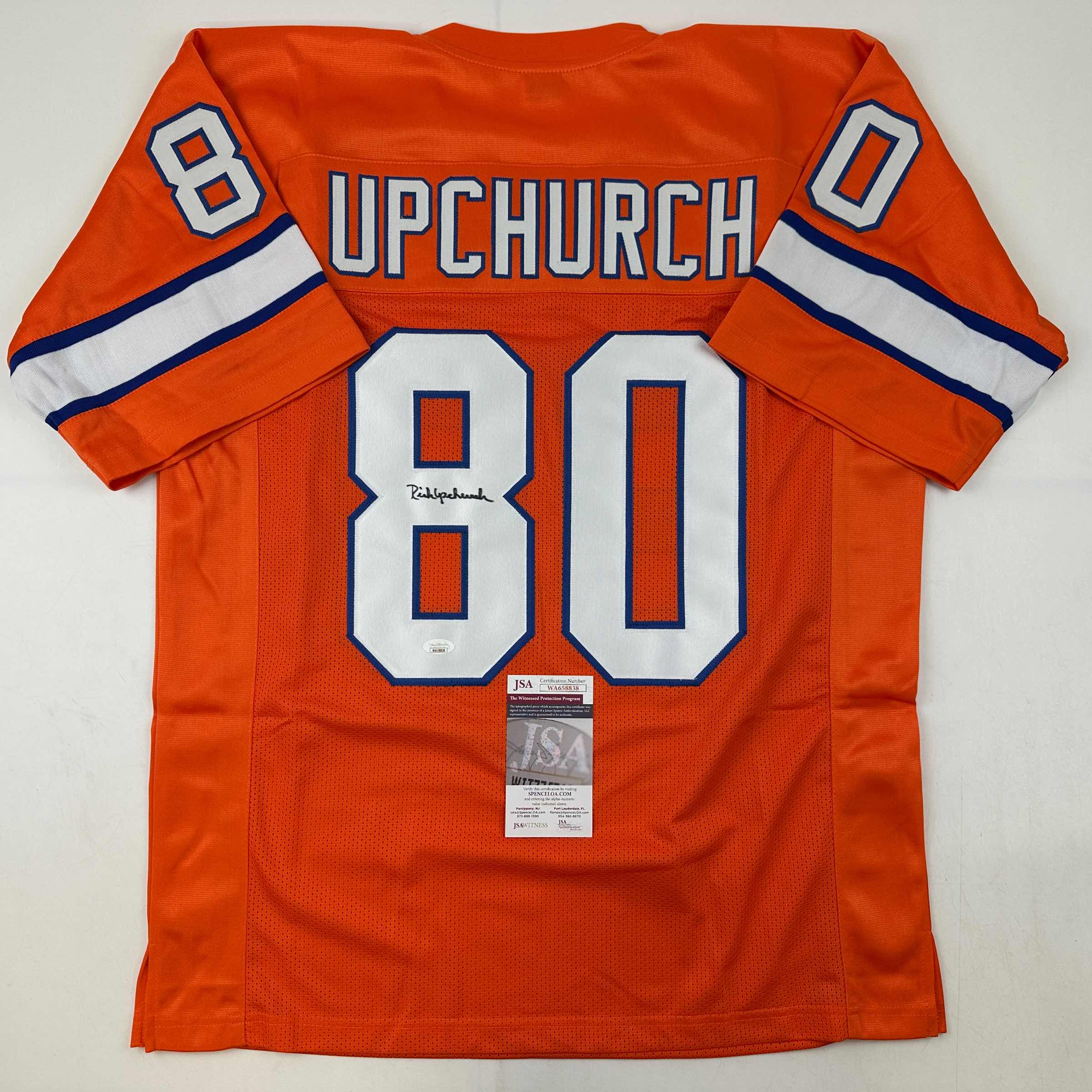 Autographed/Signed Rick Upchurch Denver Orange Football Jersey JSA COA