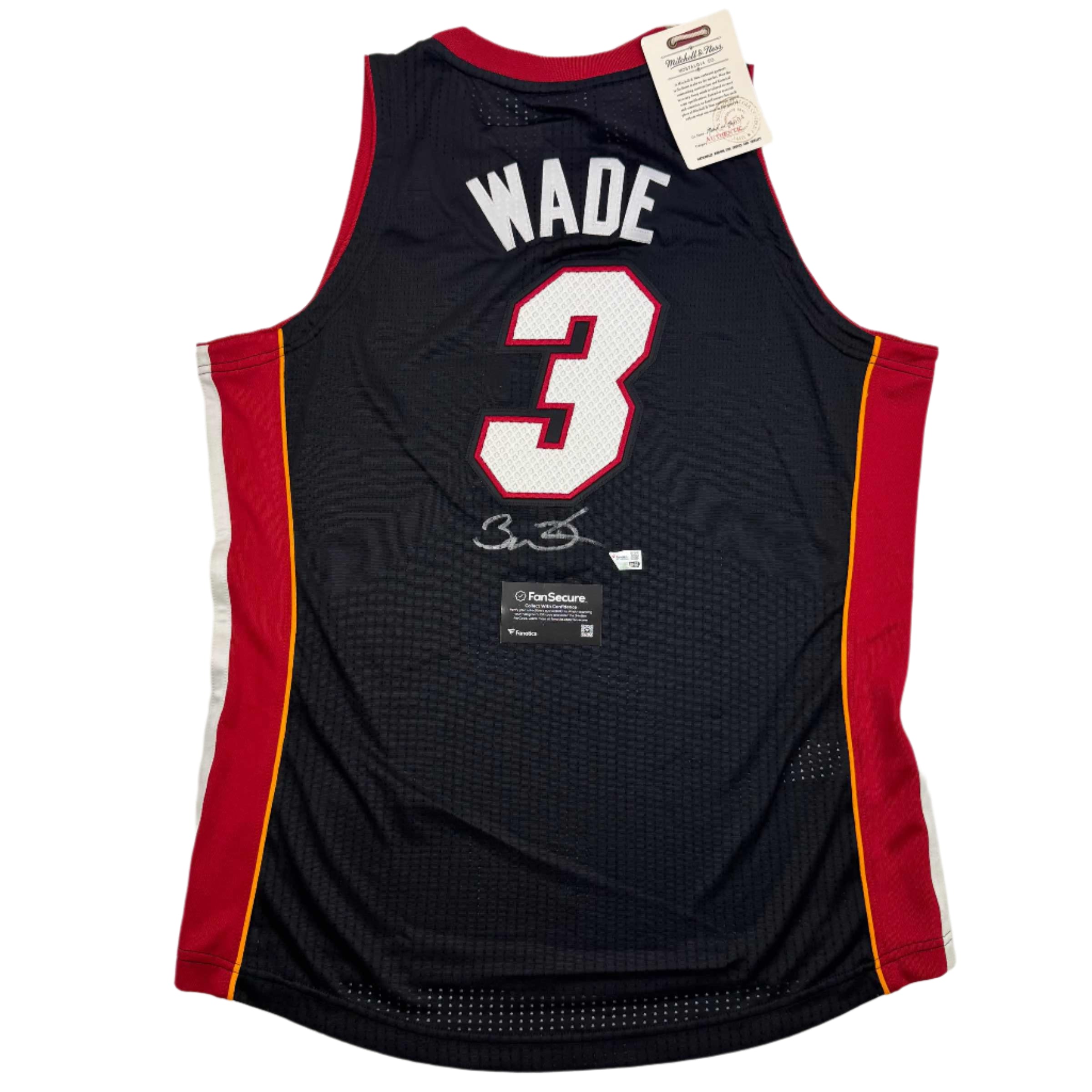 Autographed/Signed Dwyane Wade Miami Heat Black Mitchell &amp;amp; Ness Authentic Basketball Jersey Fanatics COA