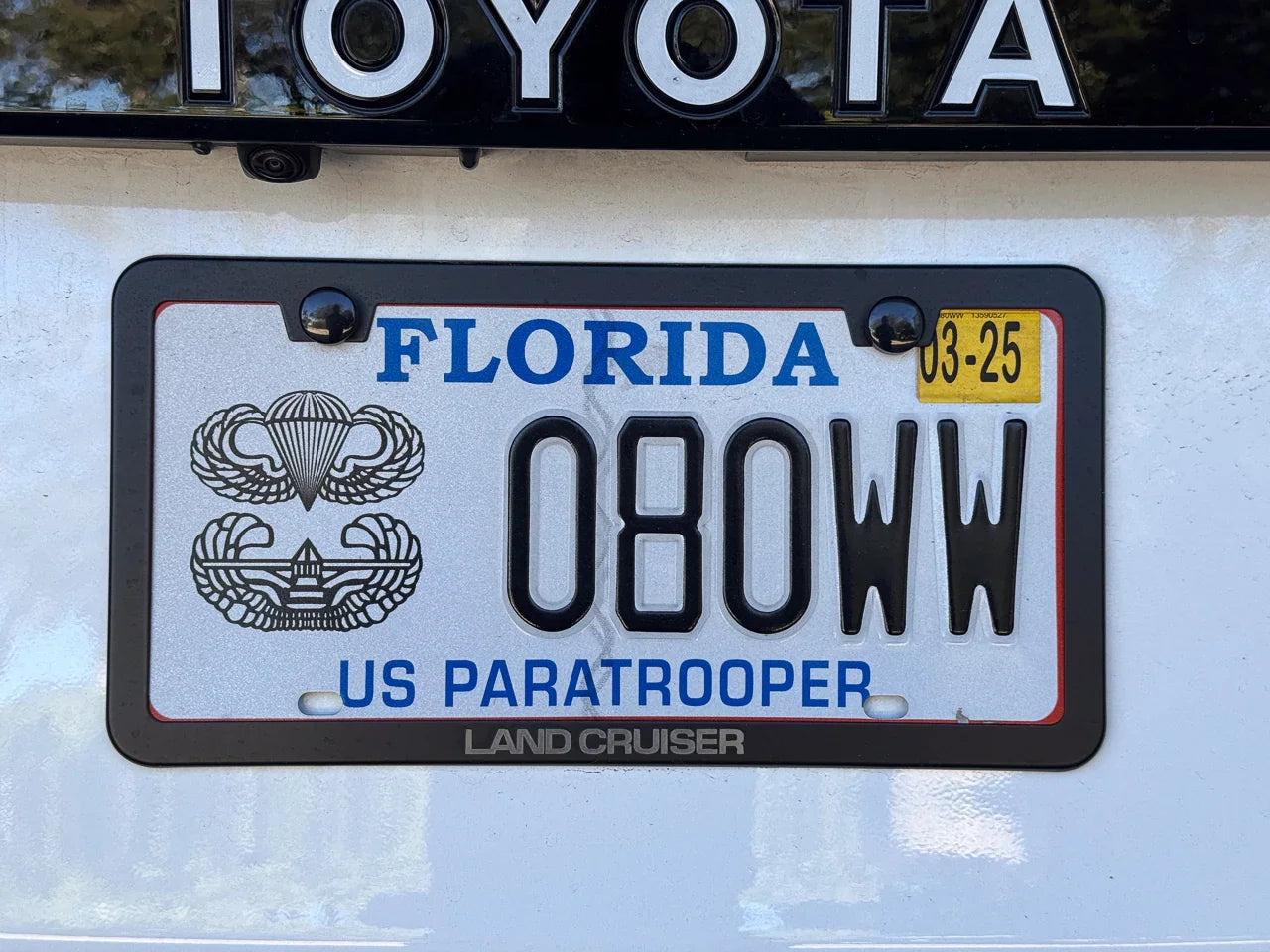 &amp;quot;Land Cruiser&amp;quot; Slim License Plate Frame - Black, Pair