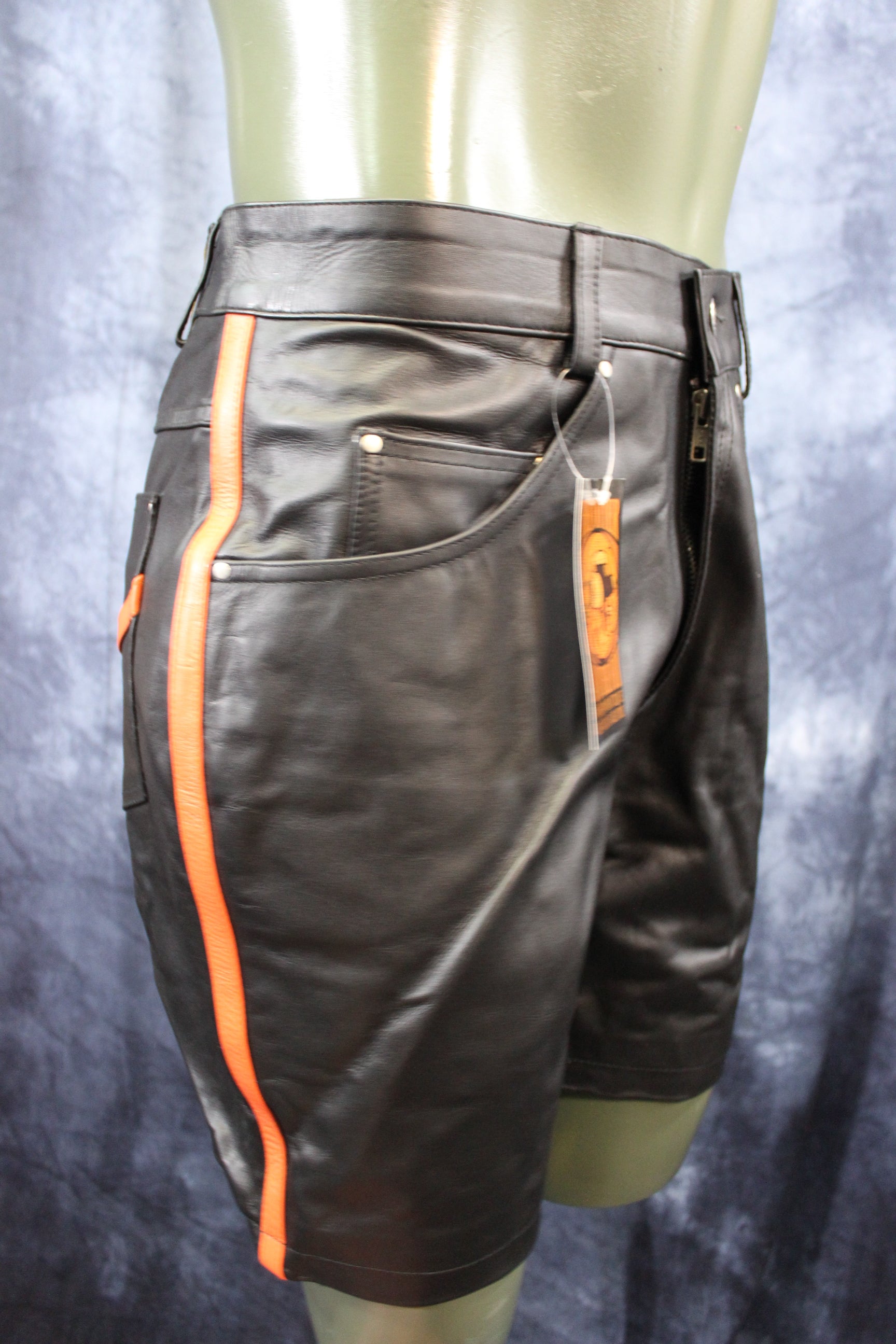 OnF &amp;quot;Chevron&amp;quot; Shorts in Black and Orange